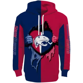 south alabama jaguars heartbeat graphic blue hoodie best selling