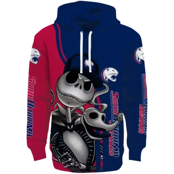 south alabama jaguars jack skellington blue hoodie best selling
