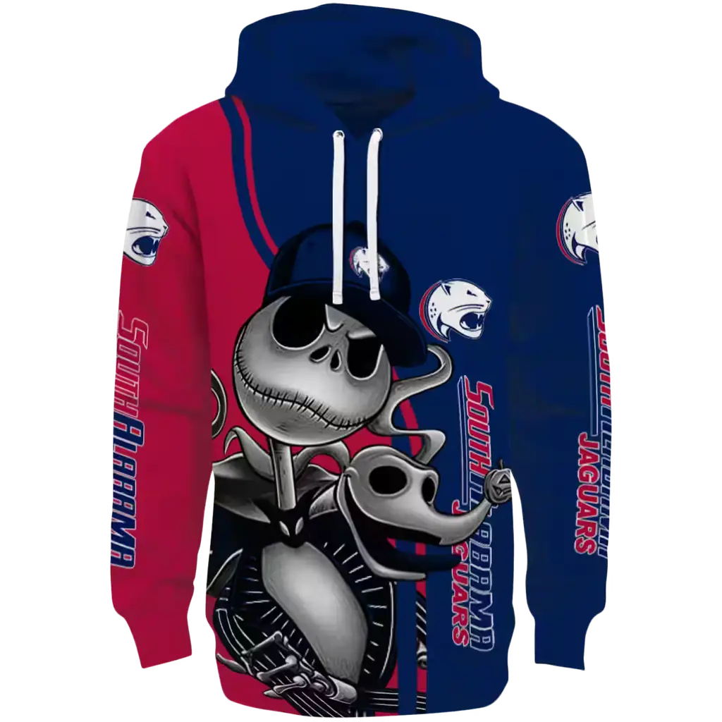 south alabama jaguars jack skellington blue hoodie best selling south alabama jaguars jack skellington blue hoodie best selling
