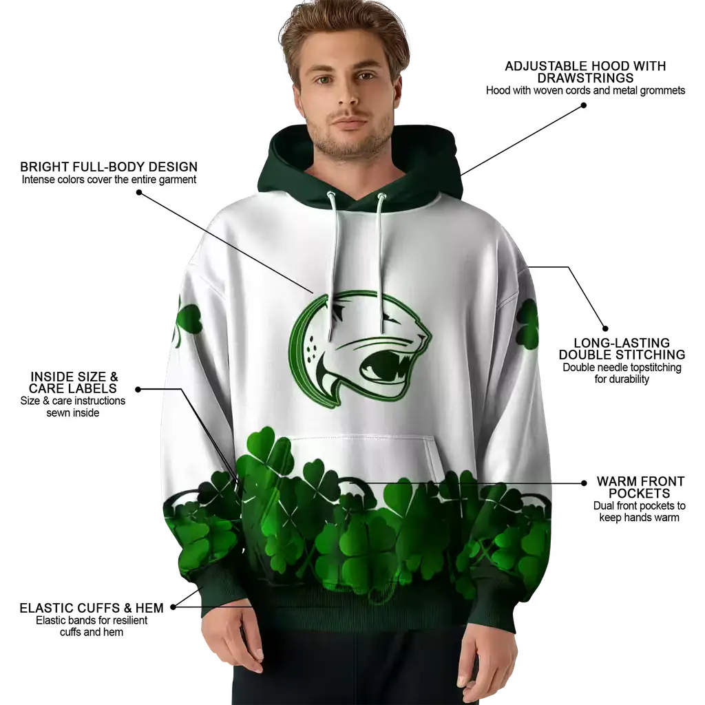 south alabama jaguars lucky motif white green hoodie latest model south alabama jaguars lucky motif white green hoodie latest model