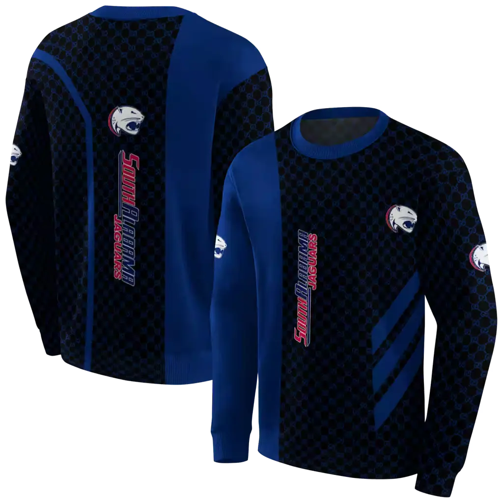 south alabama jaguars monogram pattern blue hoodie premium grade south alabama jaguars monogram pattern blue hoodie premium grade