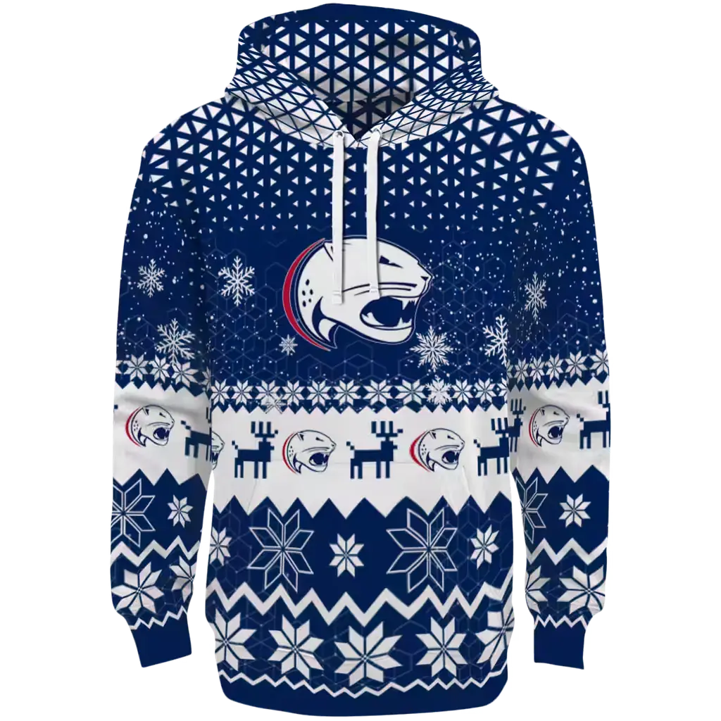 south alabama jaguars reindeer motif blue hoodie best selling south alabama jaguars reindeer motif blue hoodie best selling