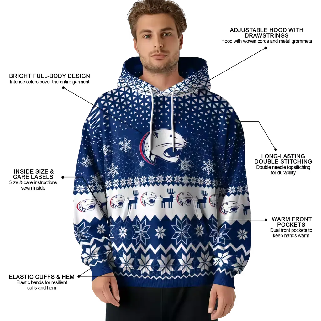 south alabama jaguars reindeer motif blue hoodie latest model south alabama jaguars reindeer motif blue hoodie latest model