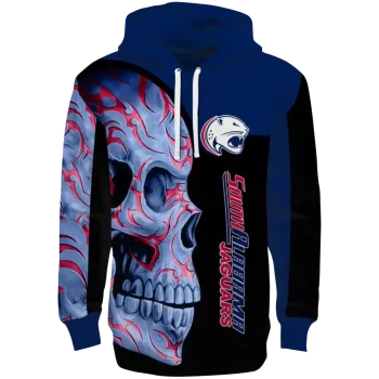 south alabama jaguars skull motif blue black hoodie best selling