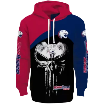 south alabama jaguars skull punisher red black hoodie best selling