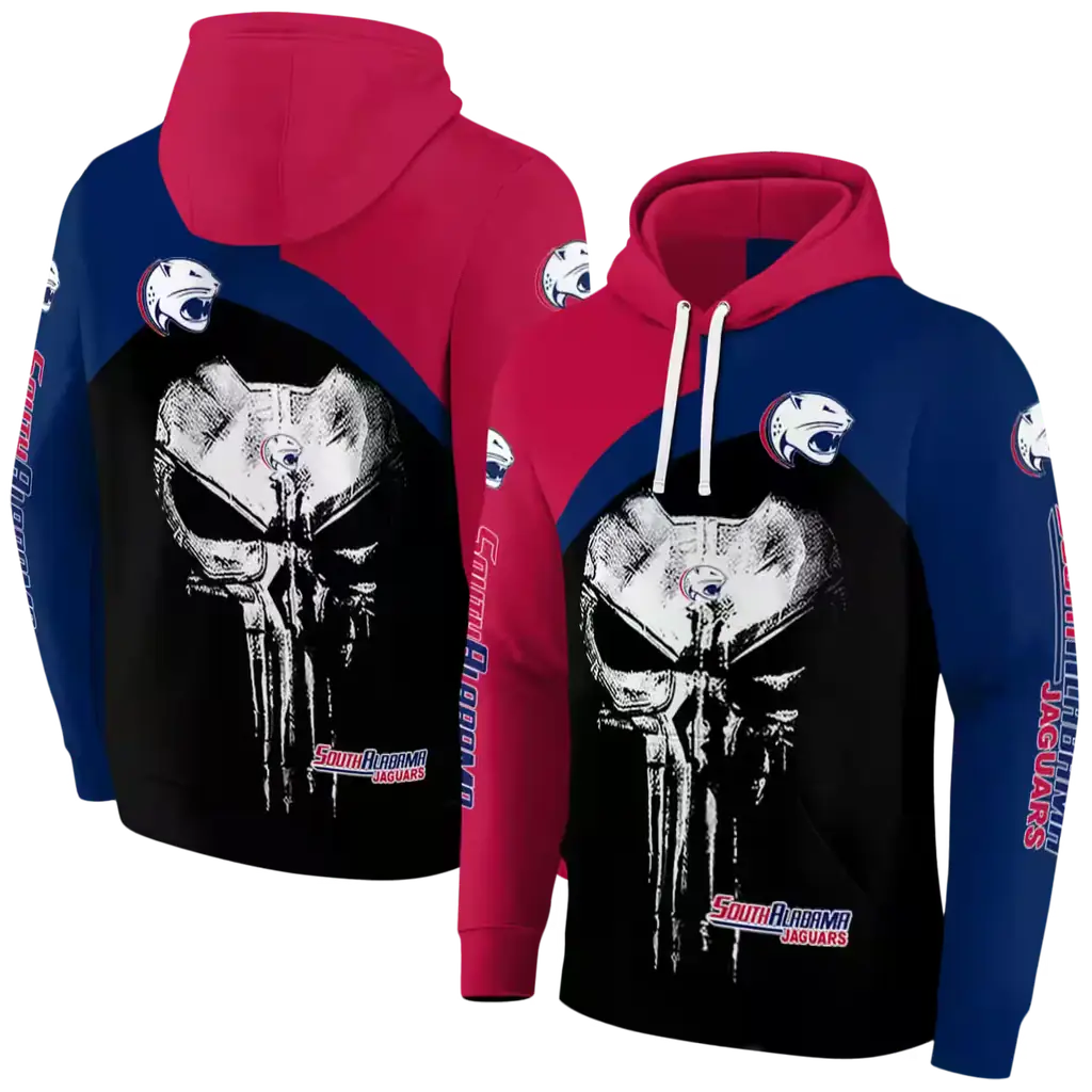 south alabama jaguars skull punisher red black hoodie fashion forward south alabama jaguars skull punisher red black hoodie fashion forward