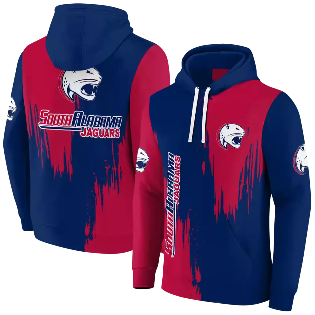 south alabama jaguars splatter effect blue hoodie fashion forward south alabama jaguars splatter effect blue hoodie fashion forward