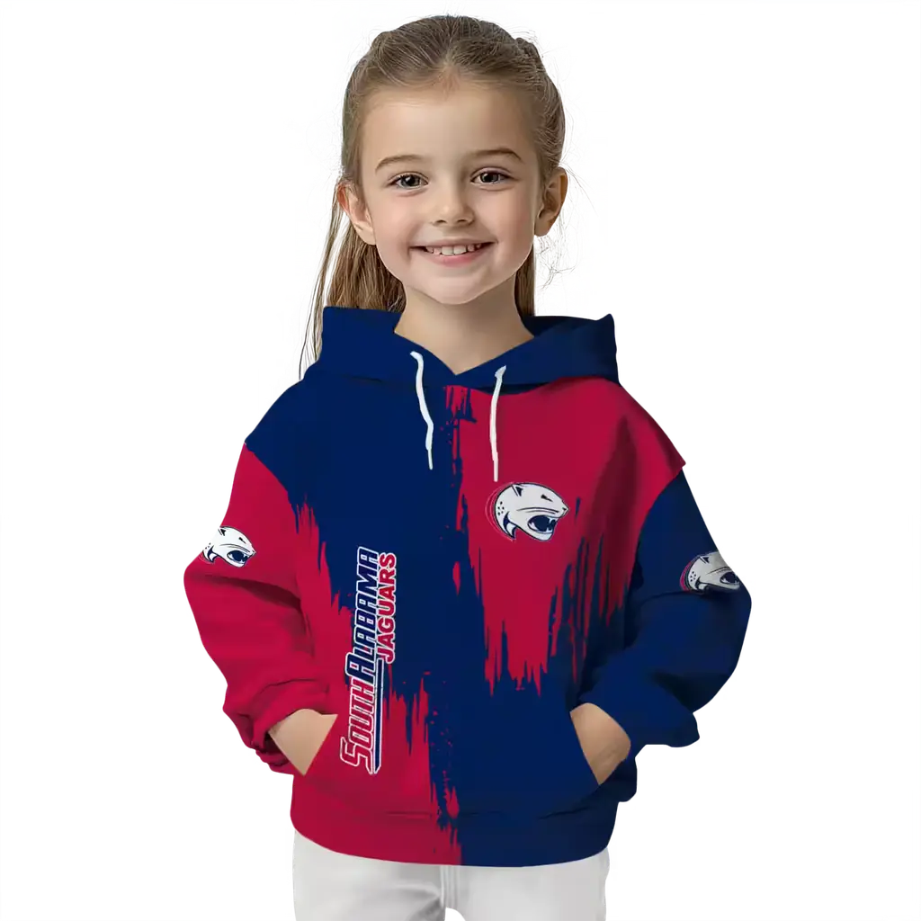 south alabama jaguars splatter effect blue hoodie top rated south alabama jaguars splatter effect blue hoodie top rated
