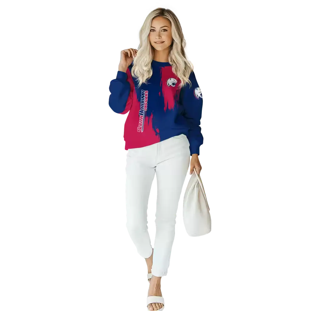south alabama jaguars splatter effect blue hoodie trendy south alabama jaguars splatter effect blue hoodie trendy
