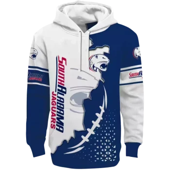 south alabama jaguars triangular pattern blue white hoodie best selling