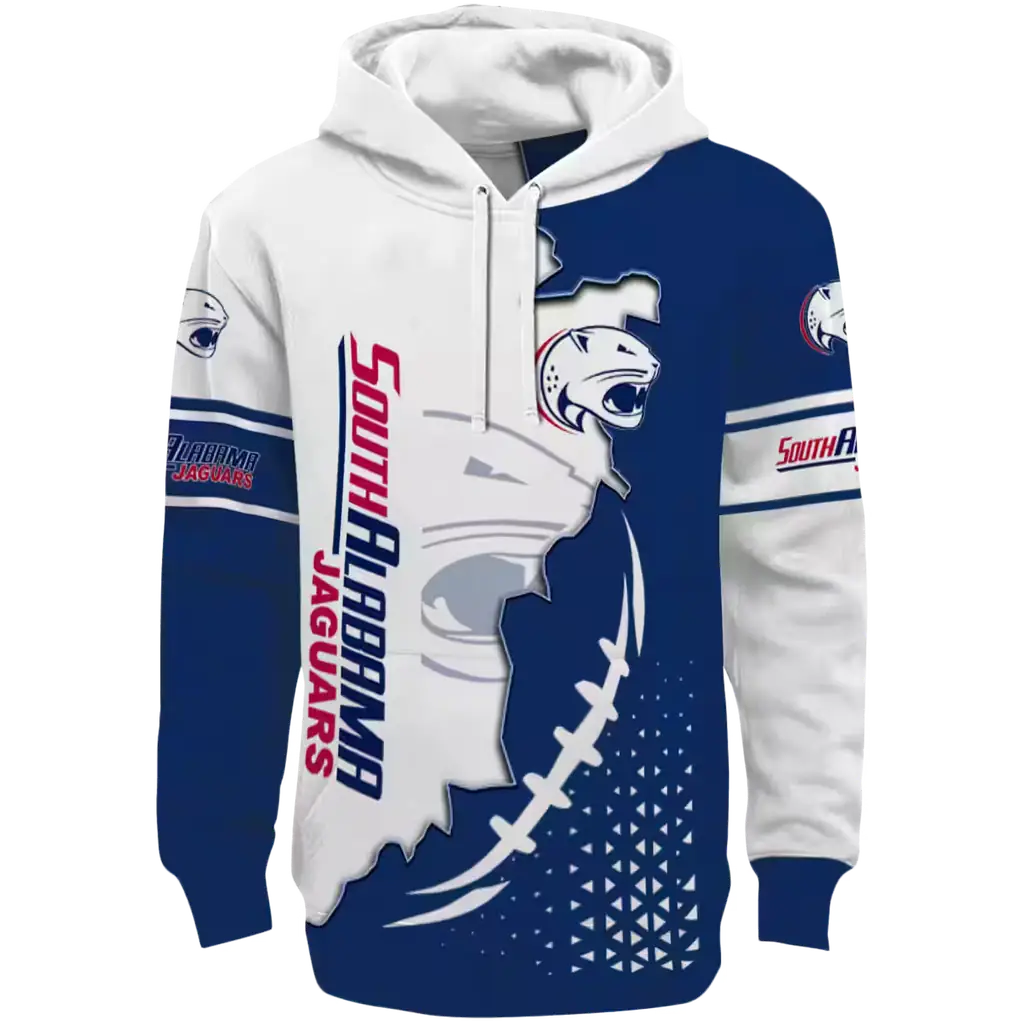 south alabama jaguars triangular pattern blue white hoodie best selling south alabama jaguars triangular pattern blue white hoodie best selling