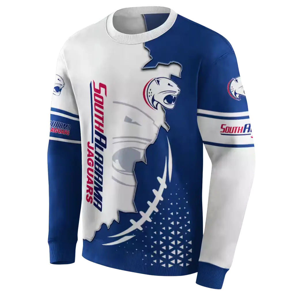 south alabama jaguars triangular pattern blue white hoodie new arrival south alabama jaguars triangular pattern blue white hoodie new arrival