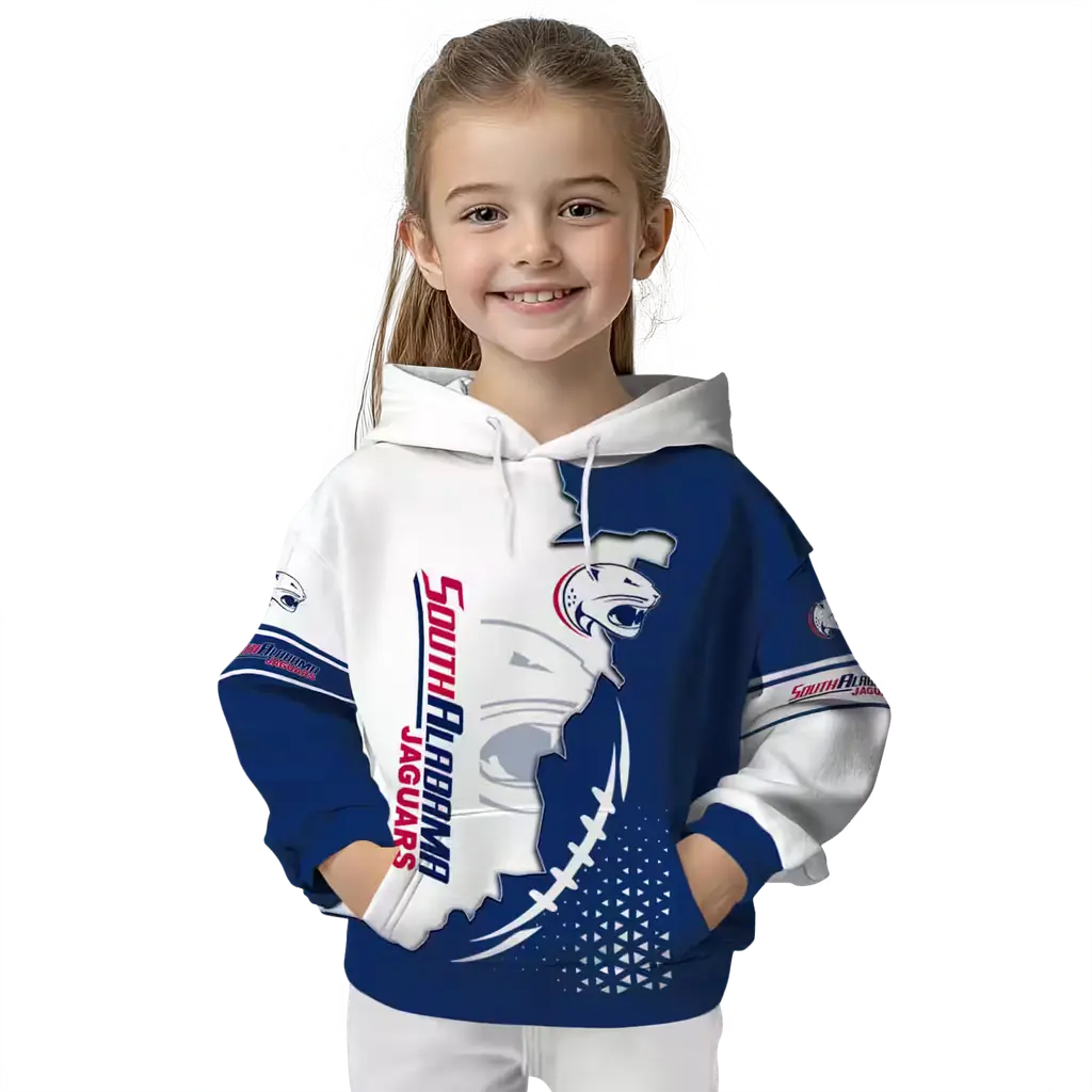 south alabama jaguars triangular pattern blue white hoodie top rated south alabama jaguars triangular pattern blue white hoodie top rated
