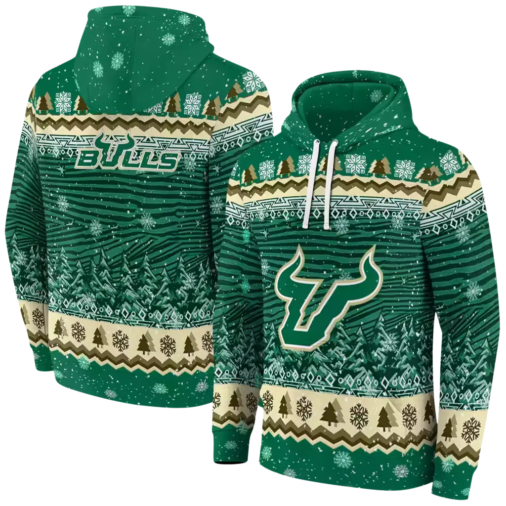 south florida bulls christmas trees green hoodie fashion forward south florida bulls christmas trees green hoodie fashion forward