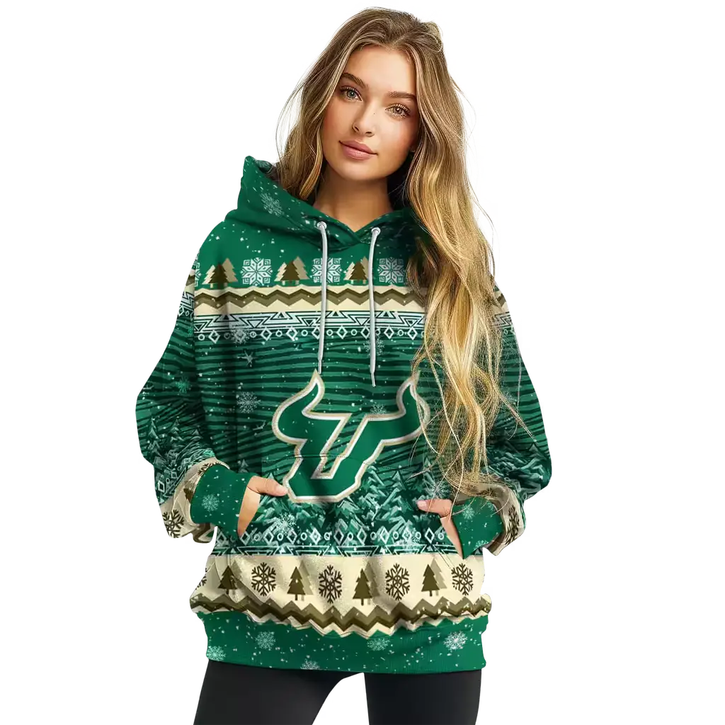 south florida bulls christmas trees green hoodie high quality south florida bulls christmas trees green hoodie high quality