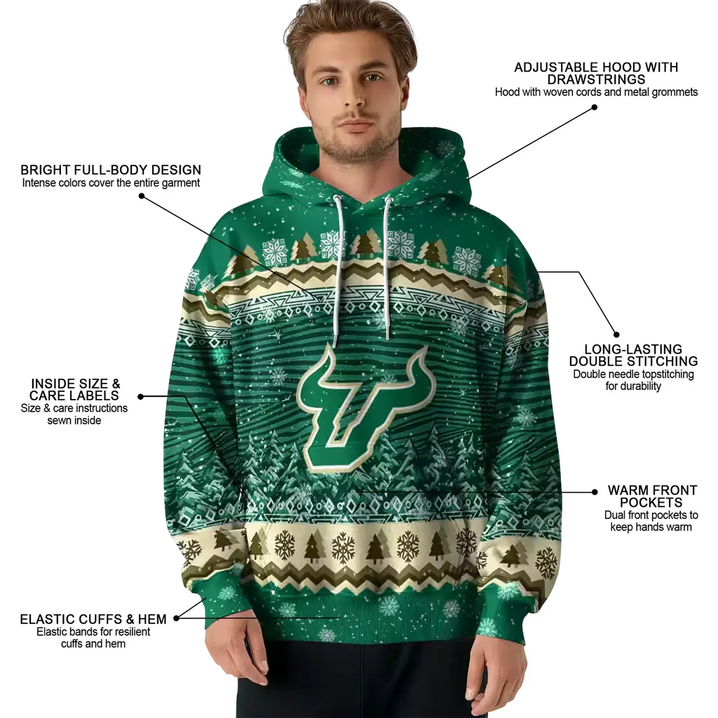 south florida bulls christmas trees green hoodie latest model south florida bulls christmas trees green hoodie latest model