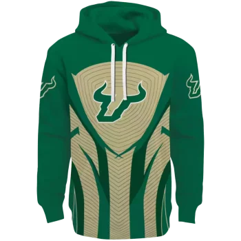 south florida bulls concentric lines green black hoodie best selling