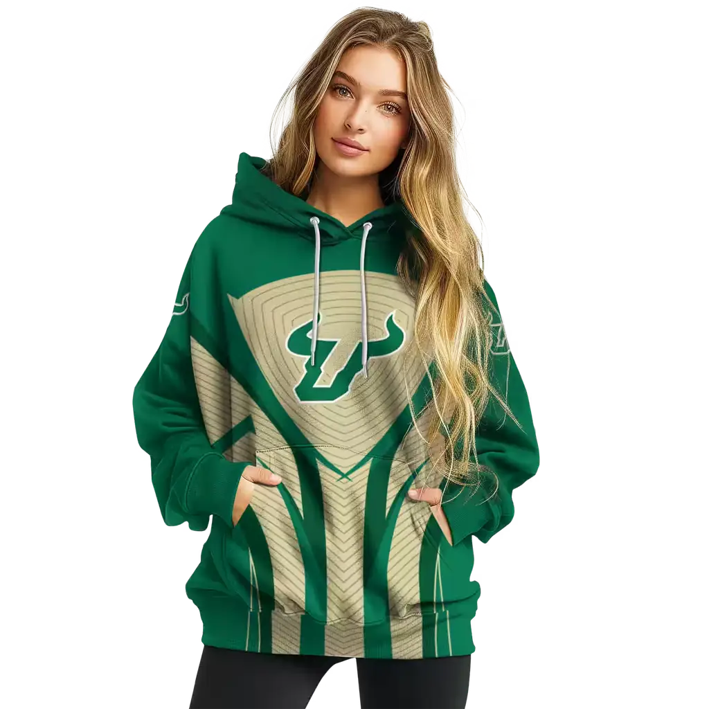 south florida bulls concentric lines green black hoodie high quality south florida bulls concentric lines green black hoodie high quality