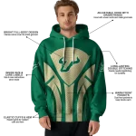 south florida bulls concentric lines green black hoodie best selling