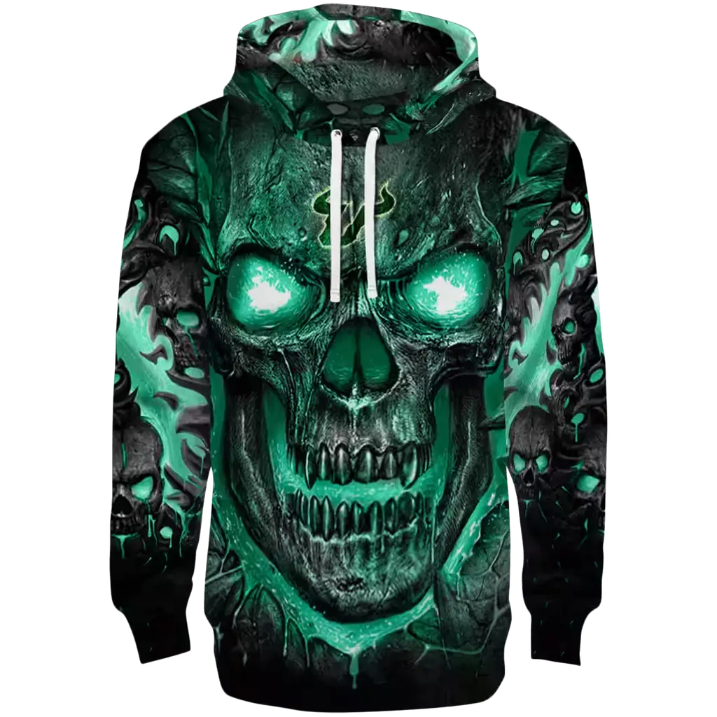 south florida bulls demonic skull green black hoodie best selling south florida bulls demonic skull green black hoodie best selling