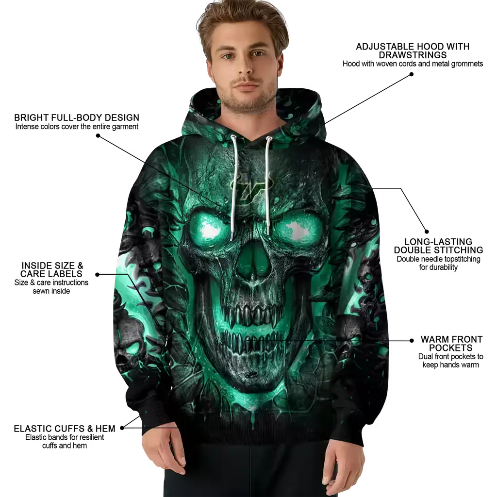 south florida bulls demonic skull green black hoodie latest model south florida bulls demonic skull green black hoodie latest model