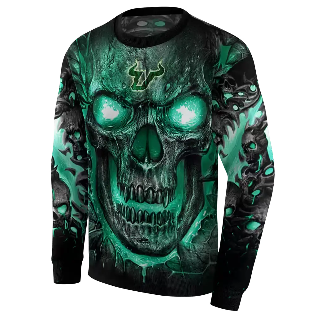 south florida bulls demonic skull green black hoodie new arrival south florida bulls demonic skull green black hoodie new arrival