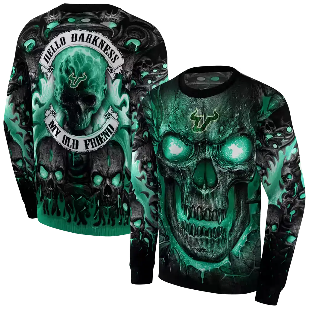 south florida bulls demonic skull green black hoodie premium grade south florida bulls demonic skull green black hoodie premium grade
