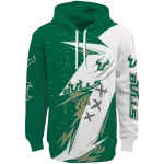 south florida bulls dynamic slash green white hoodie best selling