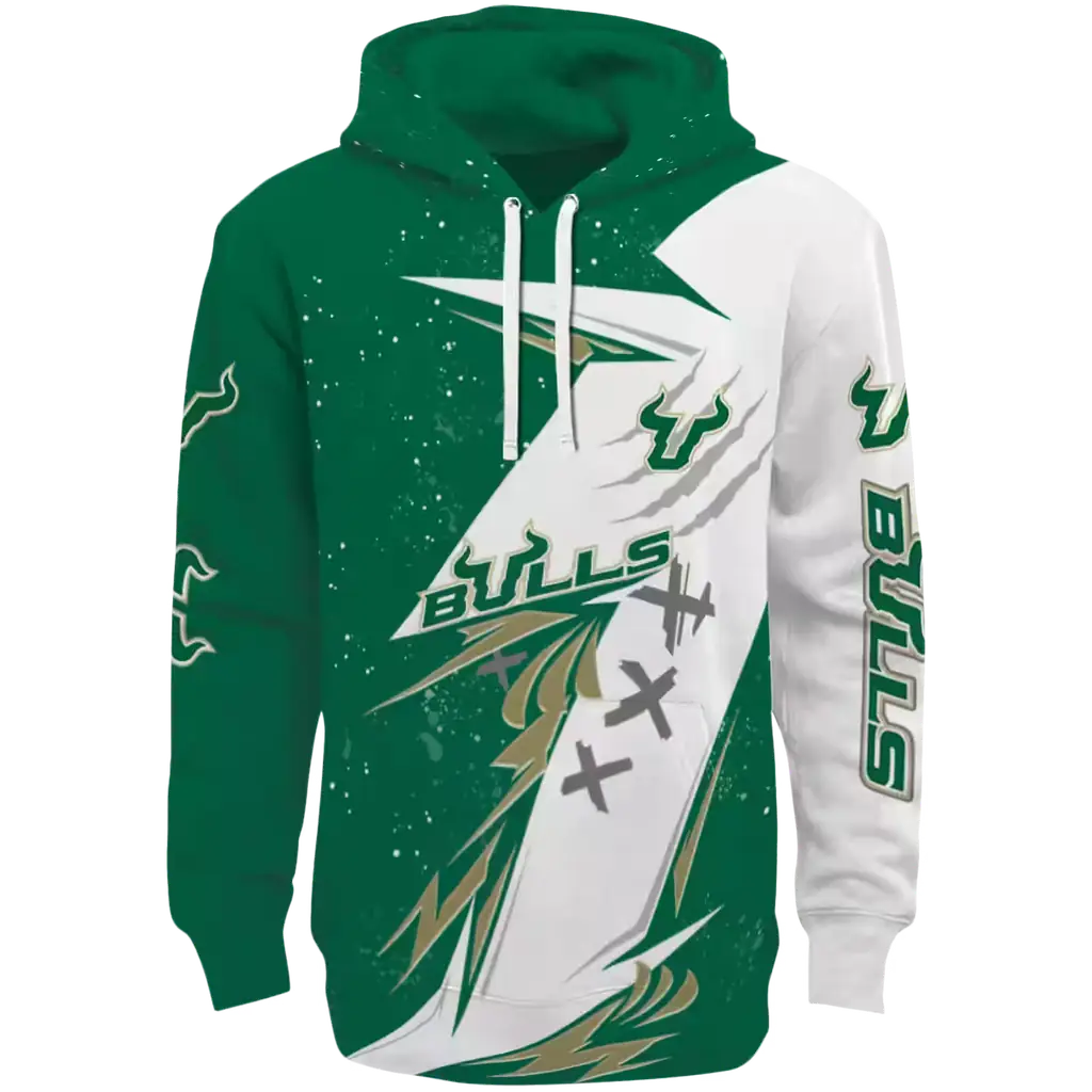 south florida bulls dynamic slash green white hoodie best selling south florida bulls dynamic slash green white hoodie best selling
