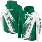 south florida bulls dynamic slash green white hoodie best selling