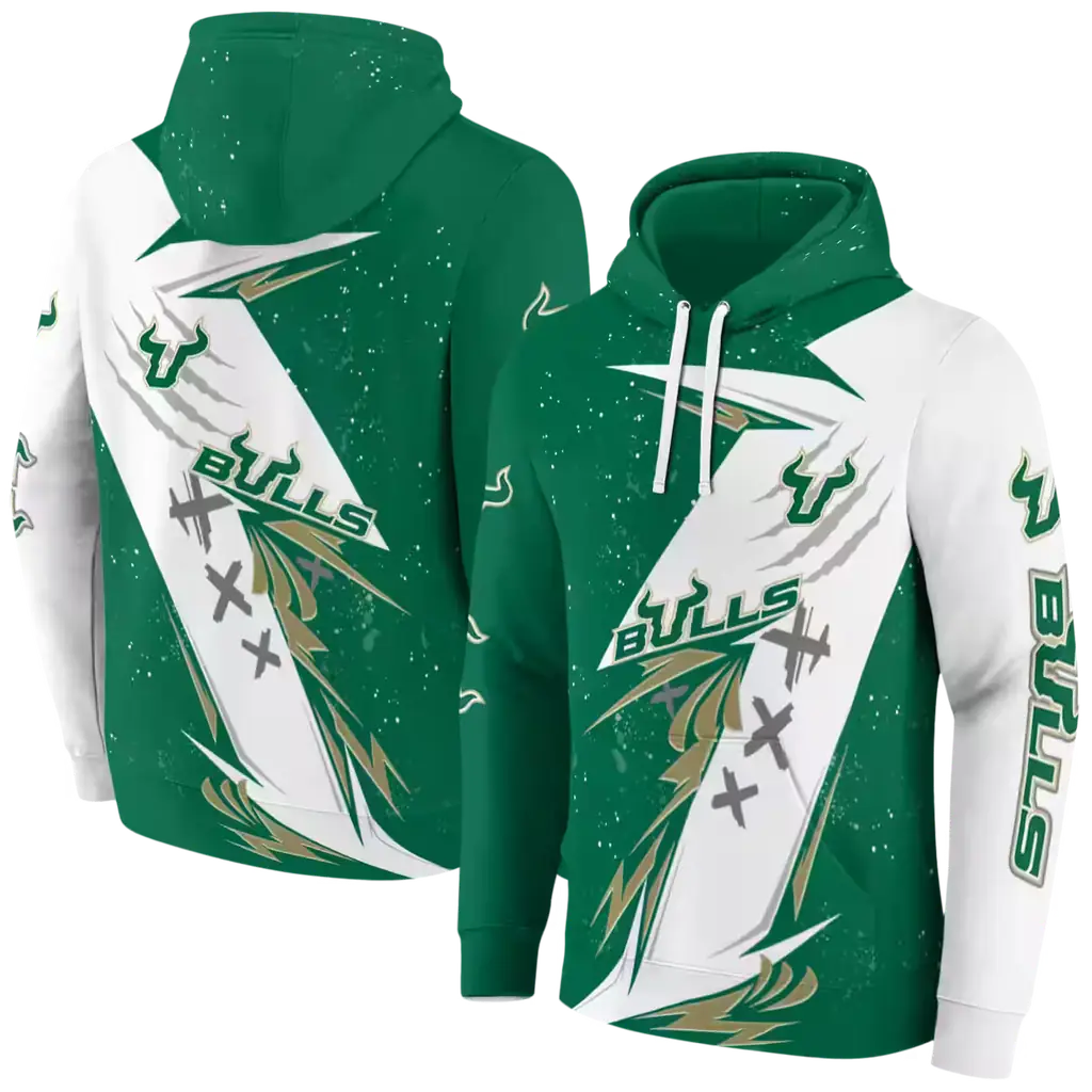 south florida bulls dynamic slash green white hoodie fashion forward south florida bulls dynamic slash green white hoodie fashion forward