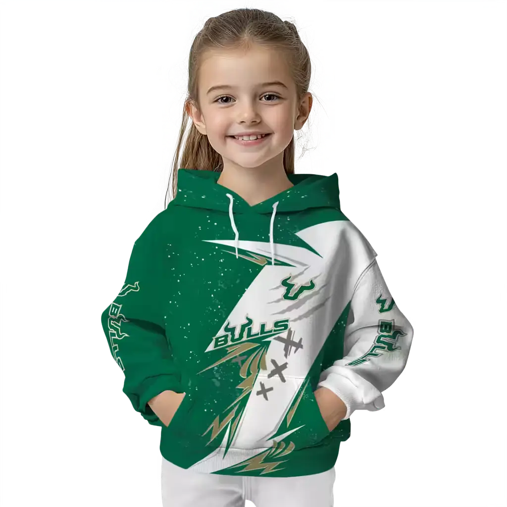 south florida bulls dynamic slash green white hoodie top rated south florida bulls dynamic slash green white hoodie top rated