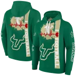 south florida bulls football heartbeat green hoodie best selling