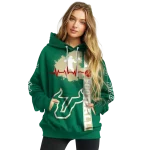 south florida bulls football heartbeat green hoodie best selling