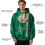 south florida bulls football heartbeat green hoodie best selling