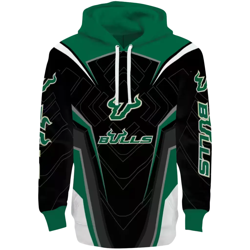 south florida bulls futuristic pattern green black hoodie best selling south florida bulls futuristic pattern green black hoodie best selling