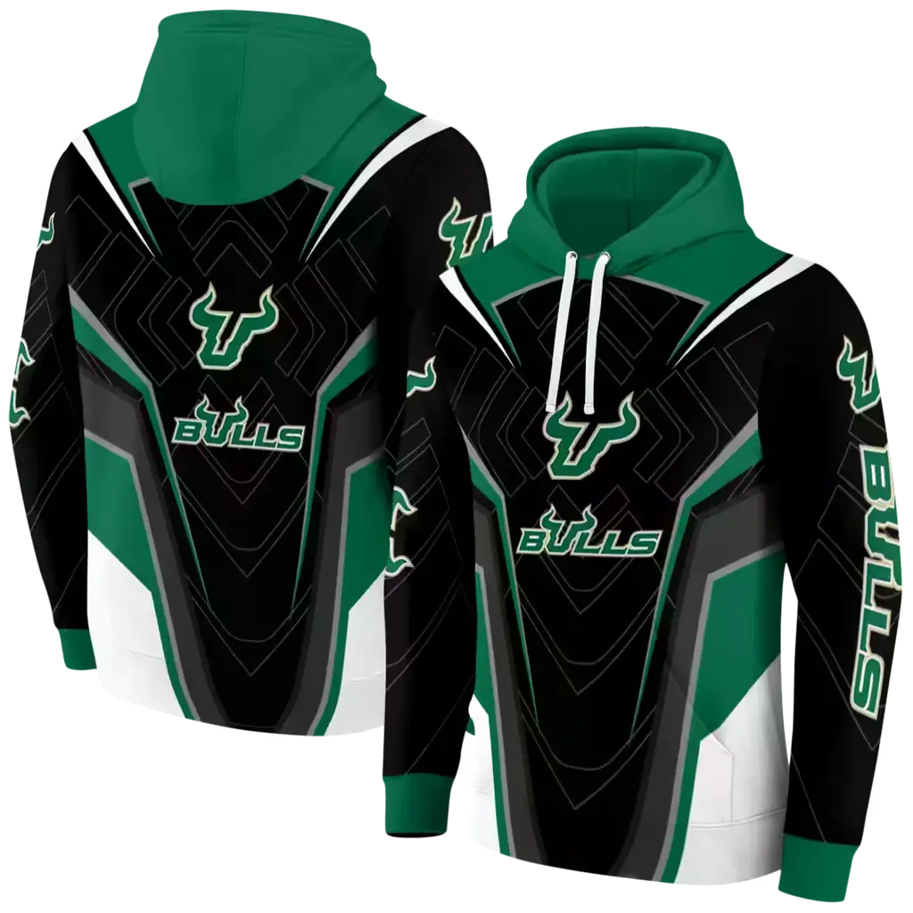 south florida bulls futuristic pattern green black hoodie fashion forward south florida bulls futuristic pattern green black hoodie fashion forward
