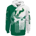 south florida bulls graphic punisher green white hoodie best selling