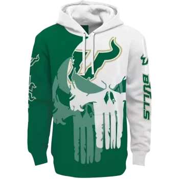 south florida bulls graphic punisher green white hoodie best selling