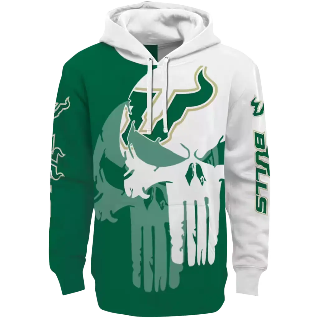 south florida bulls graphic punisher green white hoodie best selling south florida bulls graphic punisher green white hoodie best selling
