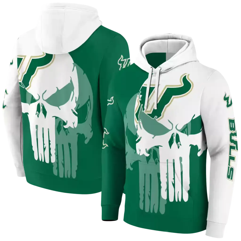 south florida bulls graphic punisher green white hoodie fashion forward south florida bulls graphic punisher green white hoodie fashion forward