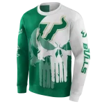 south florida bulls graphic punisher green white hoodie best selling