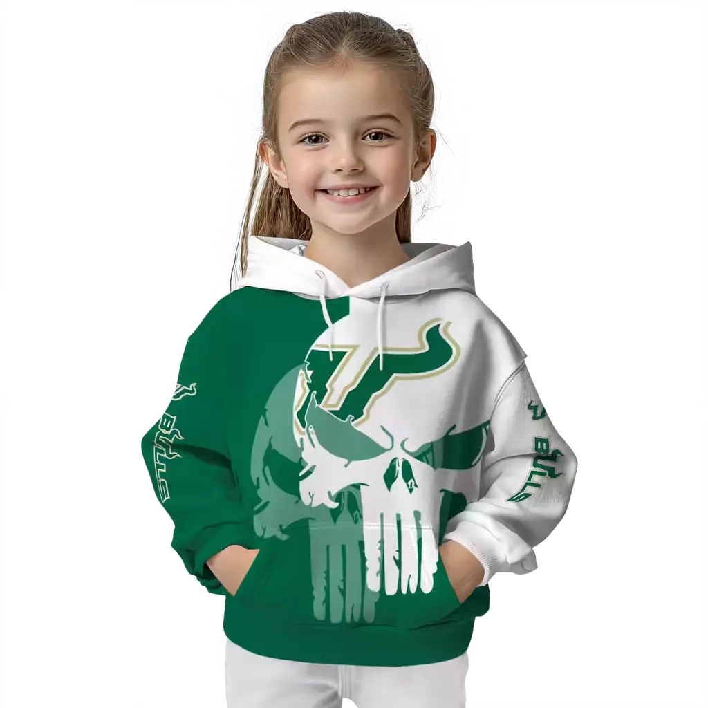 south florida bulls graphic punisher green white hoodie top rated south florida bulls graphic punisher green white hoodie top rated