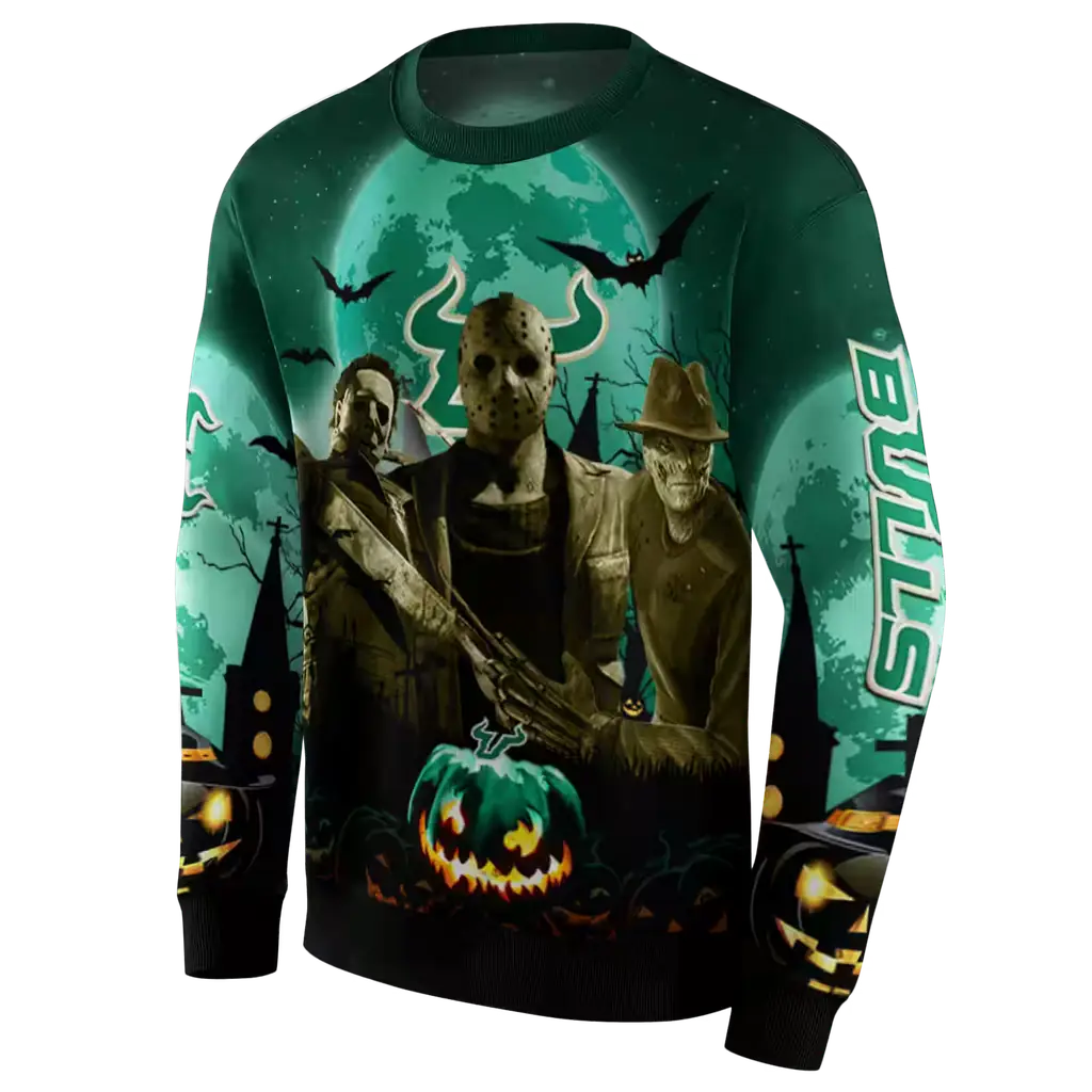 south florida bulls halloween vibes green black hoodie new arrival south florida bulls halloween vibes green black hoodie new arrival