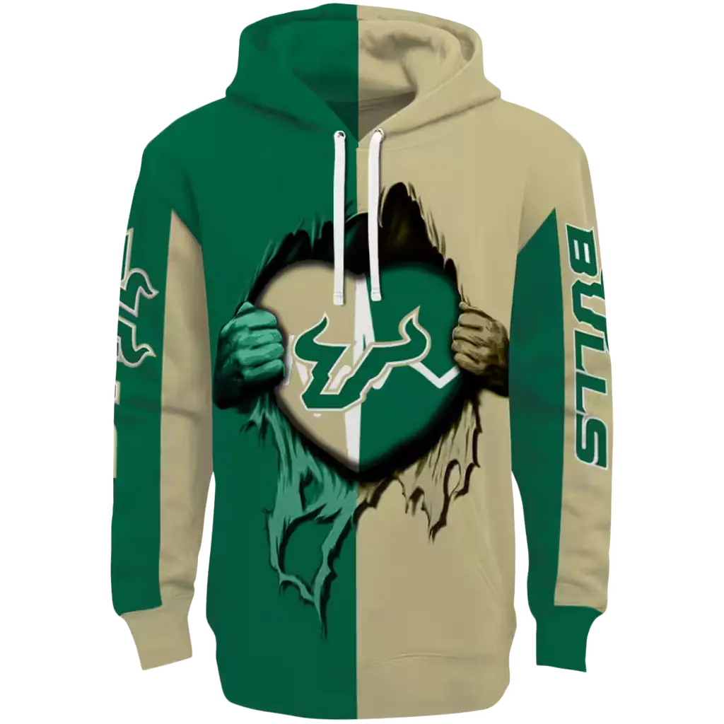 south florida bulls heartbeat graphic green hoodie best selling south florida bulls heartbeat graphic green hoodie best selling