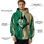 south florida bulls heartbeat graphic green hoodie best selling
