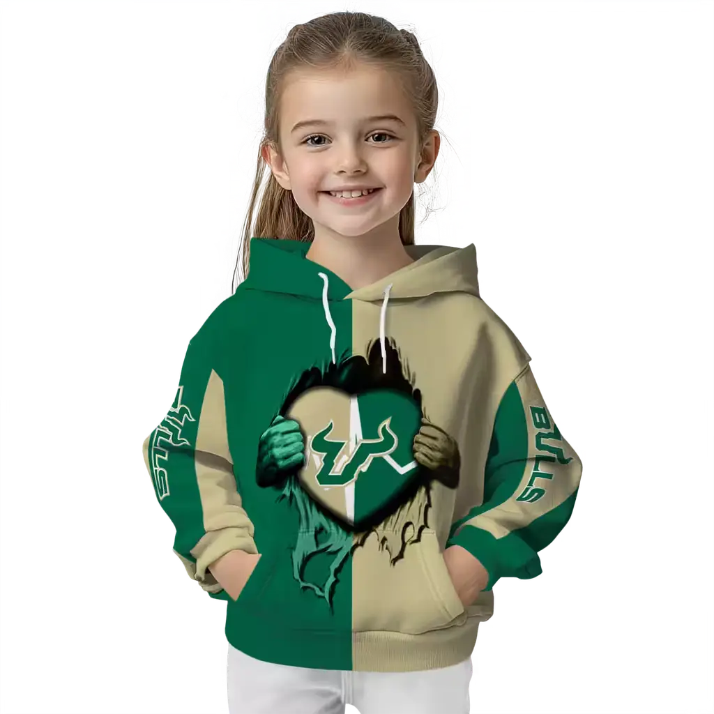 south florida bulls heartbeat graphic green hoodie top rated south florida bulls heartbeat graphic green hoodie top rated