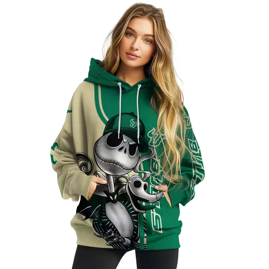 south florida bulls jack skellington green hoodie high quality south florida bulls jack skellington green hoodie high quality