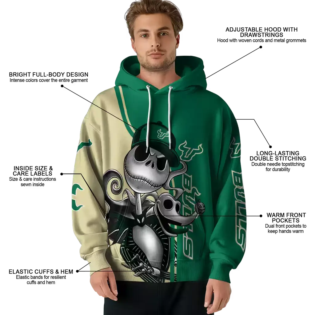 south florida bulls jack skellington green hoodie latest model south florida bulls jack skellington green hoodie latest model