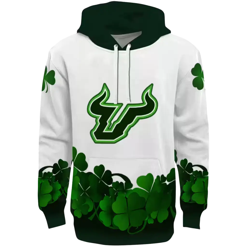 south florida bulls lucky motif white green hoodie best selling south florida bulls lucky motif white green hoodie best selling